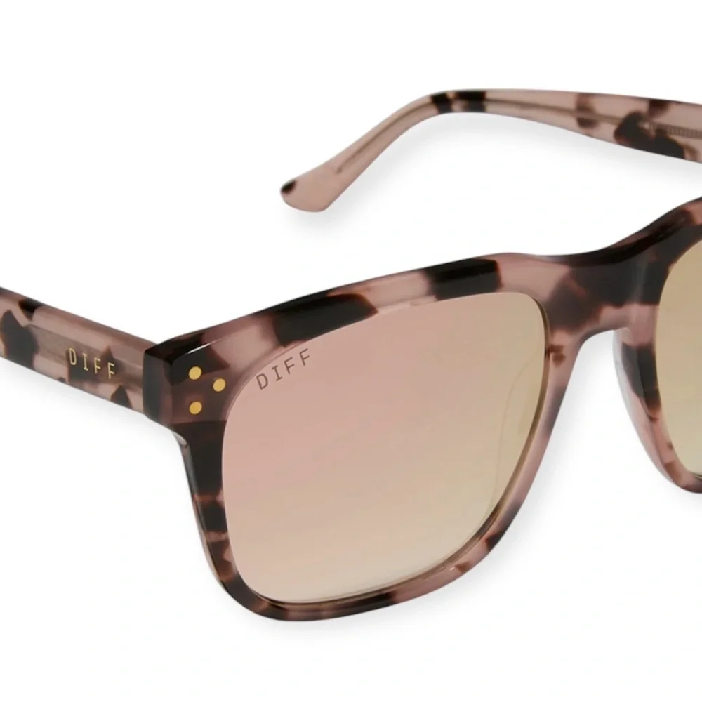 DIFF Sicily Sunglasses Himalayan Tortoise Frames Taupe Mirror Lens NWT